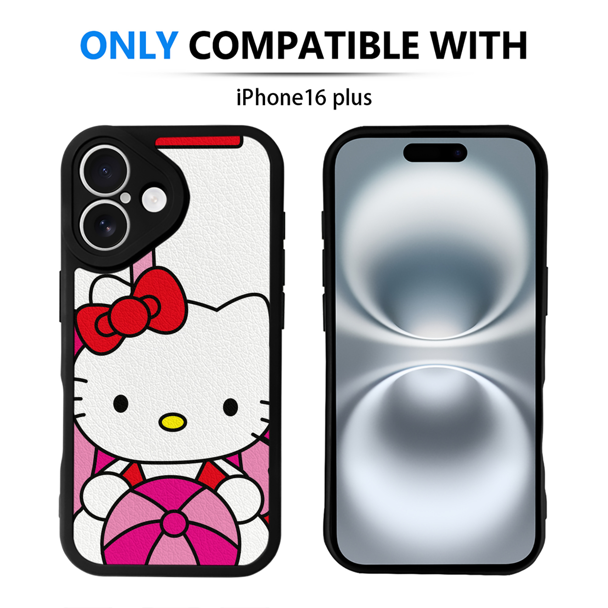 （画像用） Hello Kitty ハローキティ 【iPhone 16シリーズ対応】シリコンスマホケース（レザー調） 材質：シリコン